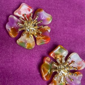 Light Flower Multicolor Stud Earrings