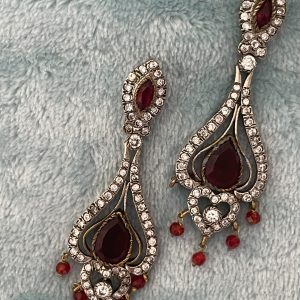 Vintage Garnet Couture Chandelier Earrings