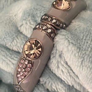 Gray Cloisonn Enamel Crystal Statement Cuff