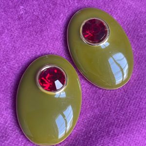 Green & Red Centerstone Statement Studs