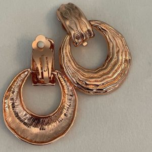 Rose Gold Oversized Double Hoop Ear Clips