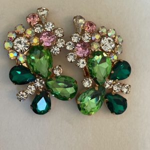 Multicolor Crystal Vintage Shoe Clips