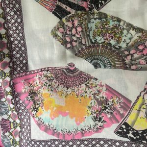 Venetian Fan Print Silk Scarf
